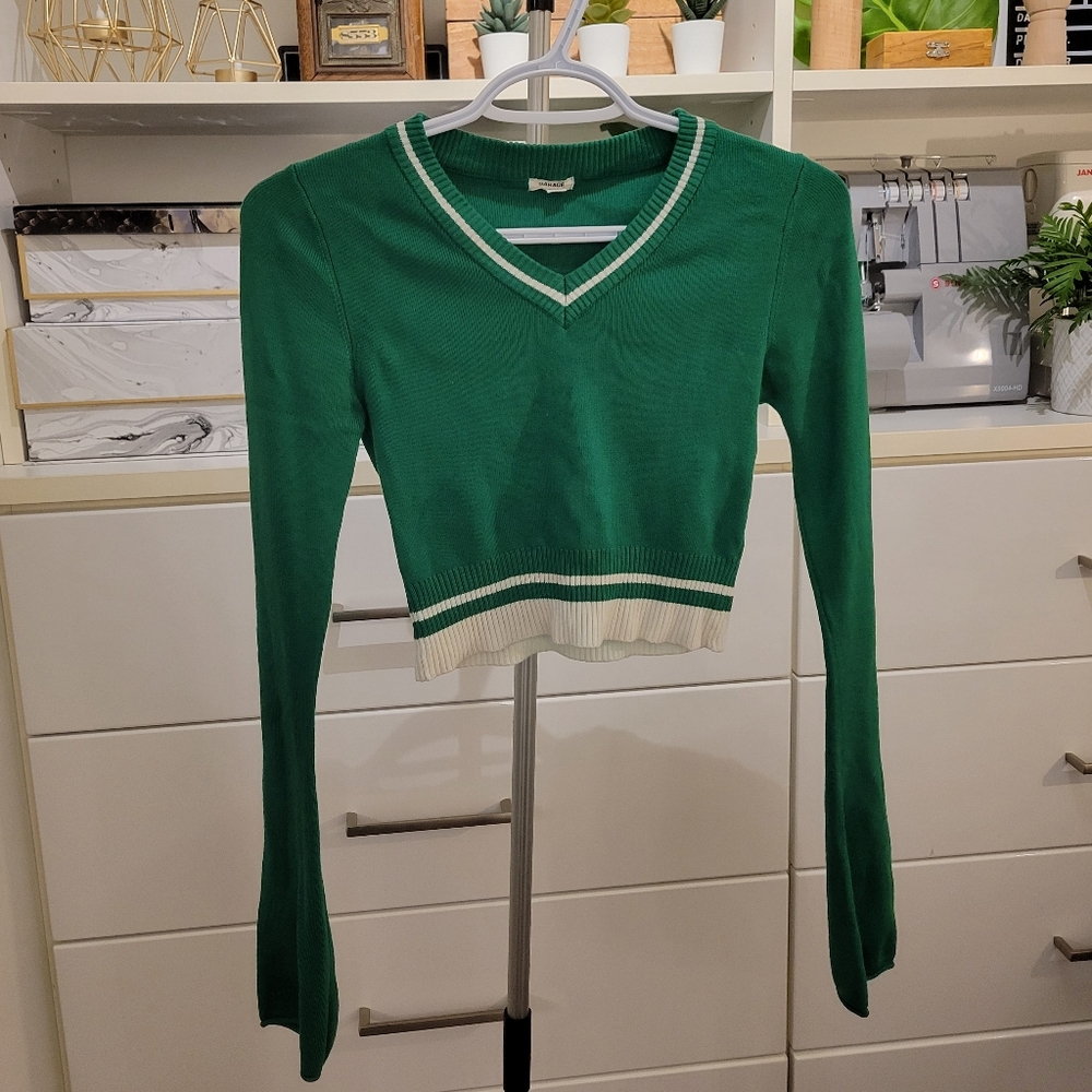 Green V-Neck Sweater